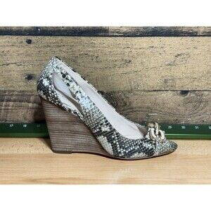 Coach Larchmont Women's Peep Toe Wedge Shoes Sz 9 B Snake Print Ships FAST!!!